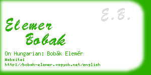 elemer bobak business card